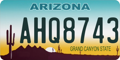 AZ license plate AHQ8743