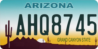 AZ license plate AHQ8745