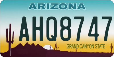 AZ license plate AHQ8747