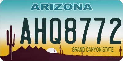 AZ license plate AHQ8772