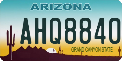 AZ license plate AHQ8840