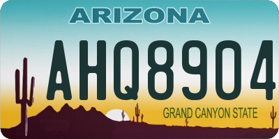 AZ license plate AHQ8904