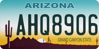 AZ license plate AHQ8906