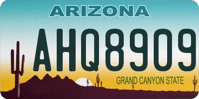 AZ license plate AHQ8909