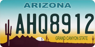 AZ license plate AHQ8912