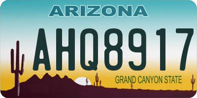 AZ license plate AHQ8917
