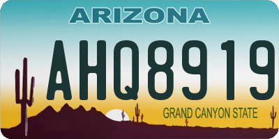 AZ license plate AHQ8919