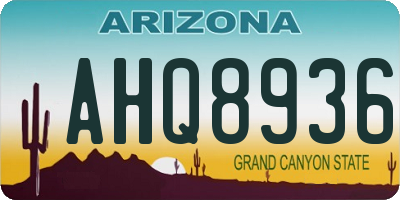 AZ license plate AHQ8936