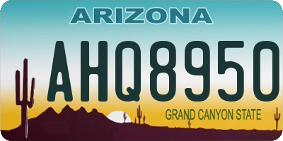 AZ license plate AHQ8950