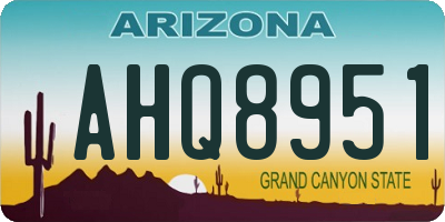 AZ license plate AHQ8951