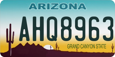 AZ license plate AHQ8963