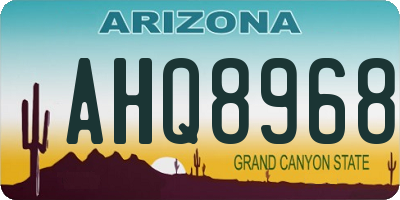 AZ license plate AHQ8968