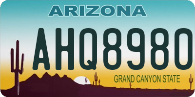AZ license plate AHQ8980