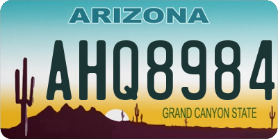 AZ license plate AHQ8984