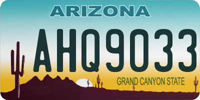 AZ license plate AHQ9033