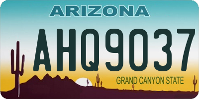 AZ license plate AHQ9037