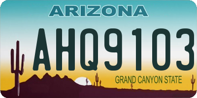 AZ license plate AHQ9103