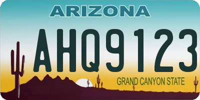 AZ license plate AHQ9123