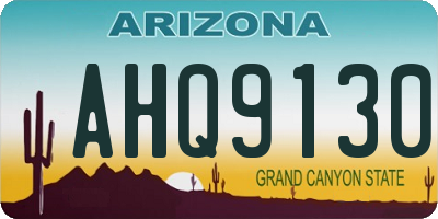 AZ license plate AHQ9130