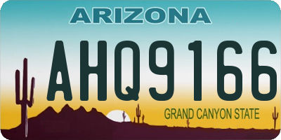 AZ license plate AHQ9166