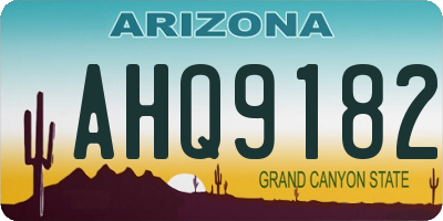 AZ license plate AHQ9182
