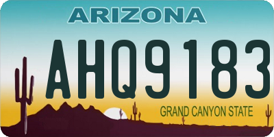 AZ license plate AHQ9183