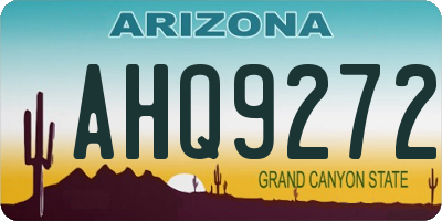 AZ license plate AHQ9272