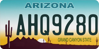 AZ license plate AHQ9280