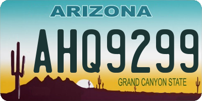 AZ license plate AHQ9299