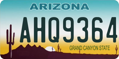 AZ license plate AHQ9364