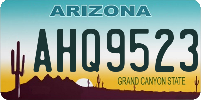 AZ license plate AHQ9523