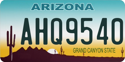 AZ license plate AHQ9540