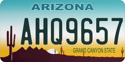 AZ license plate AHQ9657