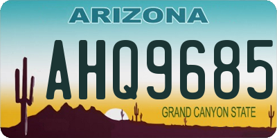 AZ license plate AHQ9685