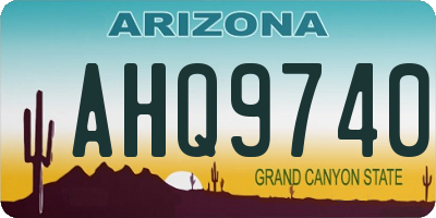 AZ license plate AHQ9740