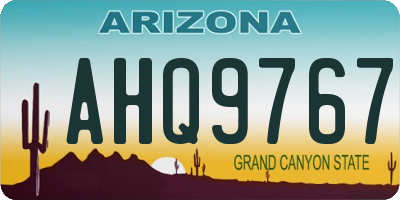 AZ license plate AHQ9767
