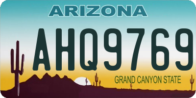 AZ license plate AHQ9769