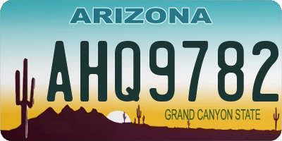 AZ license plate AHQ9782
