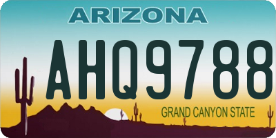 AZ license plate AHQ9788