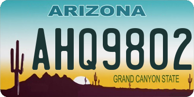 AZ license plate AHQ9802