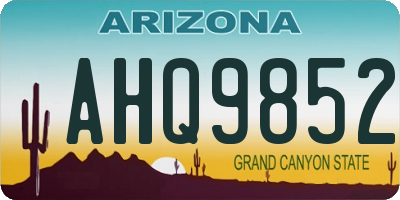 AZ license plate AHQ9852