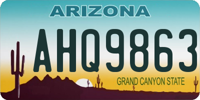 AZ license plate AHQ9863