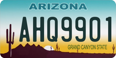 AZ license plate AHQ9901