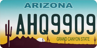 AZ license plate AHQ9909