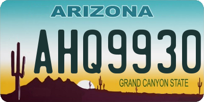 AZ license plate AHQ9930