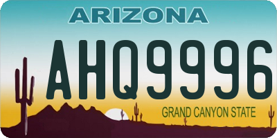 AZ license plate AHQ9996