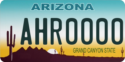 AZ license plate AHR0000