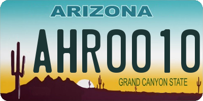 AZ license plate AHR0010