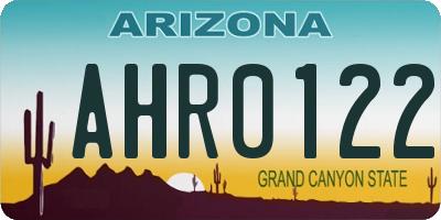 AZ license plate AHR0122