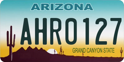 AZ license plate AHR0127